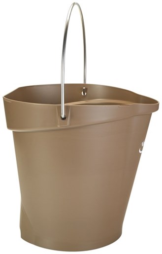 Vikan - Hygiene emmer Met Schenktuit - Maatverdeling - 12L - Bruin - Afbeelding 3