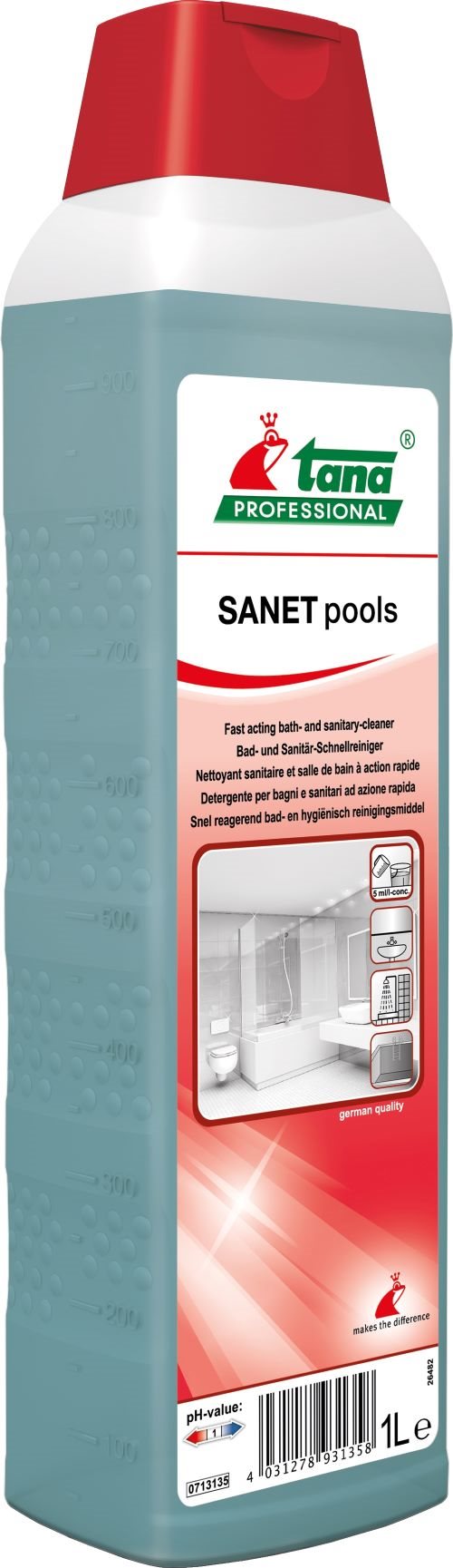 SANET pools – Snelwerkende sanitairreiniger – 1L