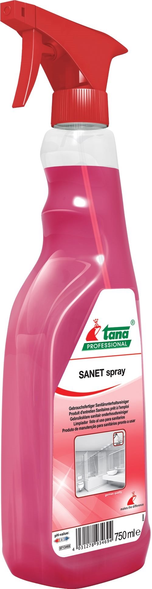 SANET spray – Krachtige dagelijkse sanitairreiniger – 750ml