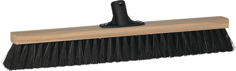 Vikan – Classic blank houten veger – Zachte vezels – Met steelaansluiting – 520mm – Zwart