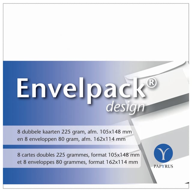 Dubbele kaart Papyrus Envelpack Design C6 114x162mm wit 8944