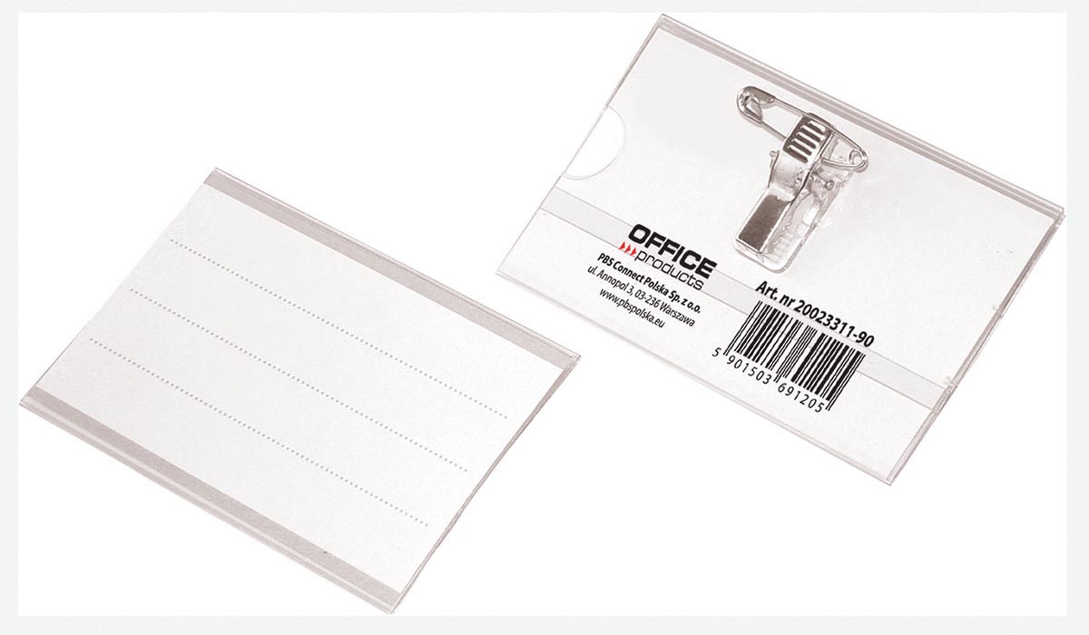 OFFICE products badge met combiklem, 90 x 57 mm