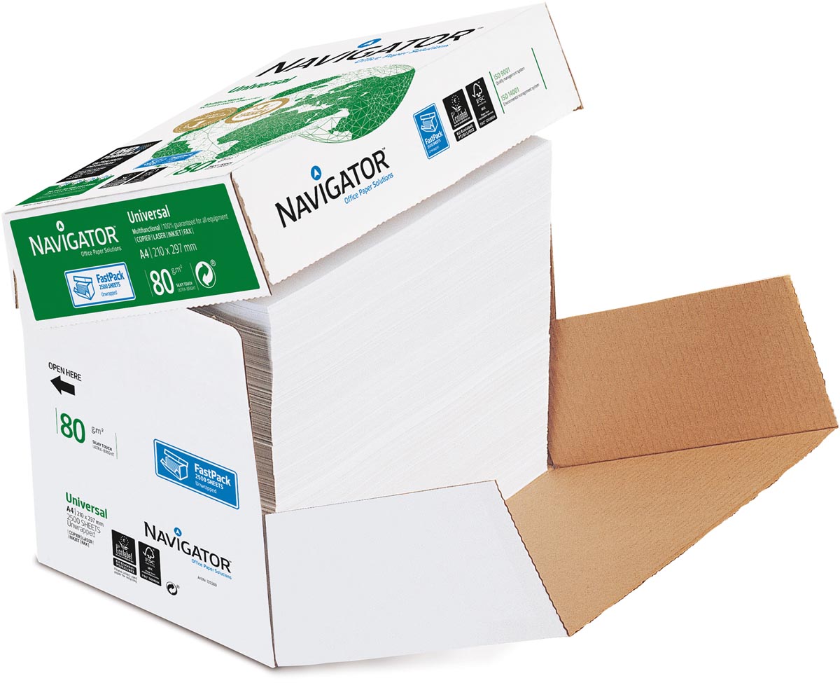 Navigator Universal printpapier ft A4, 80 g, doos van 2500 vel