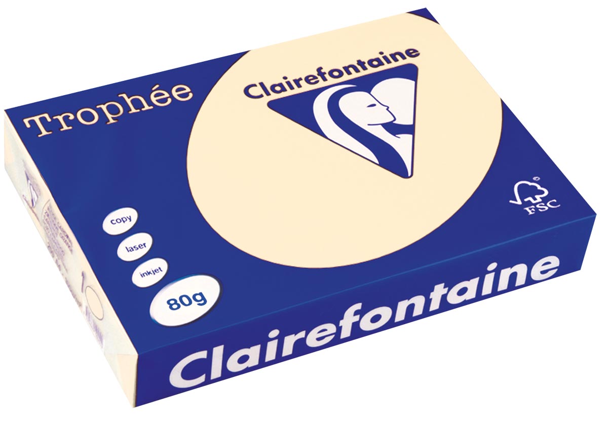 Clairefontaine Trophée gekleurd papier, A4, 80 g, 500 vel, ivoor