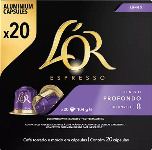 Douwe Egberts L’Or Intensity koffiecapsules, Lungo Profondo, pak van 20 stuks