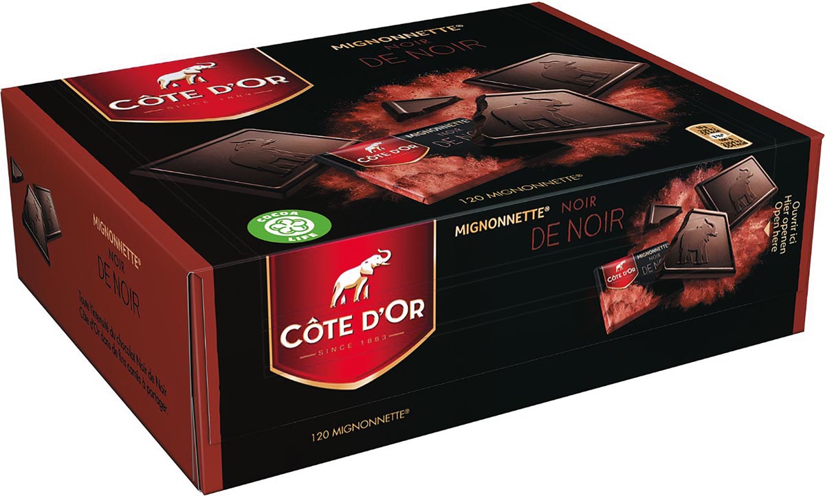 Côte d’Or chocolade Mignonnette, zwart van zwart, doos van 120 stuks