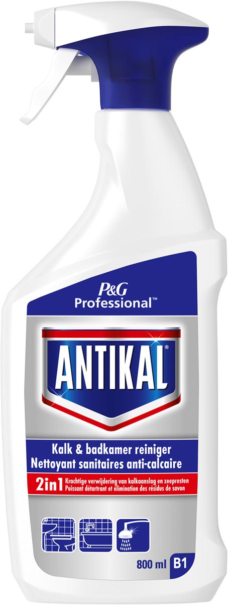 Antikal kalk en badkamerreiniger 2in1, spray van 800 ml