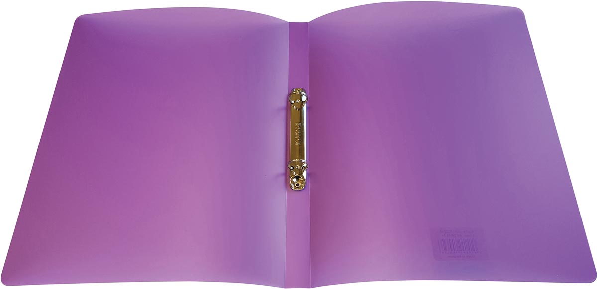 Alpha ringmap, voor ft A4, uit PP, 2 ringen van 16 mm, transparant paars - Afbeelding 2