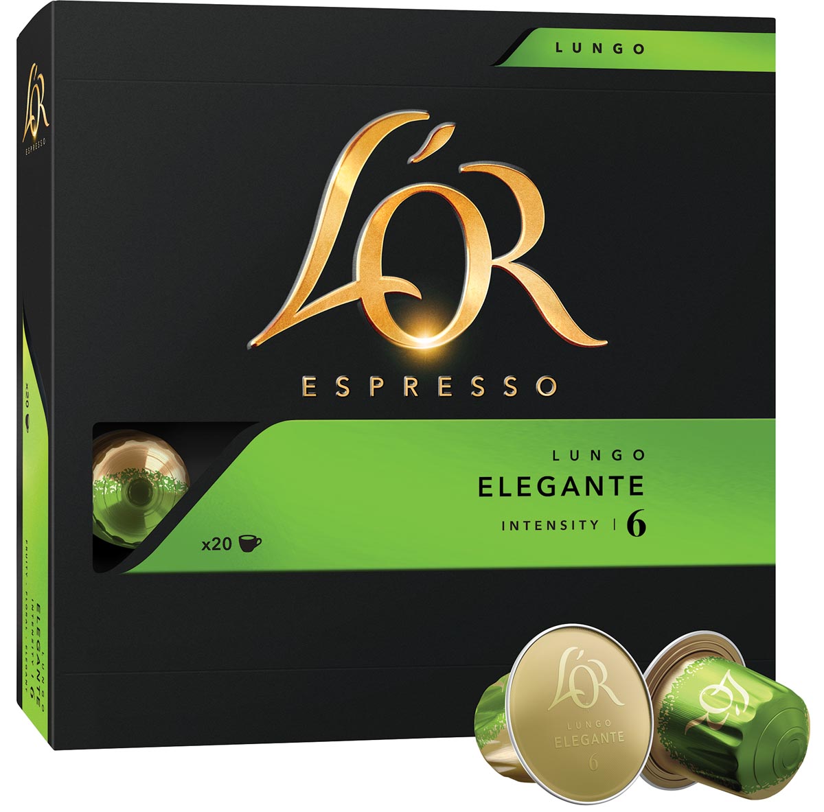 Douwe Egberts L’Or Intensity koffiecapsules, Lungo Elegante, pak van 20 stuks