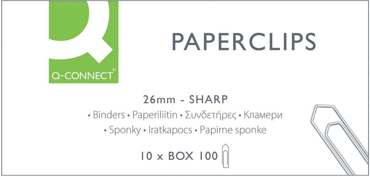 Q-CONNECT papierklemmen, 26 mm, doos van 100 stuks, foto 3 van 3