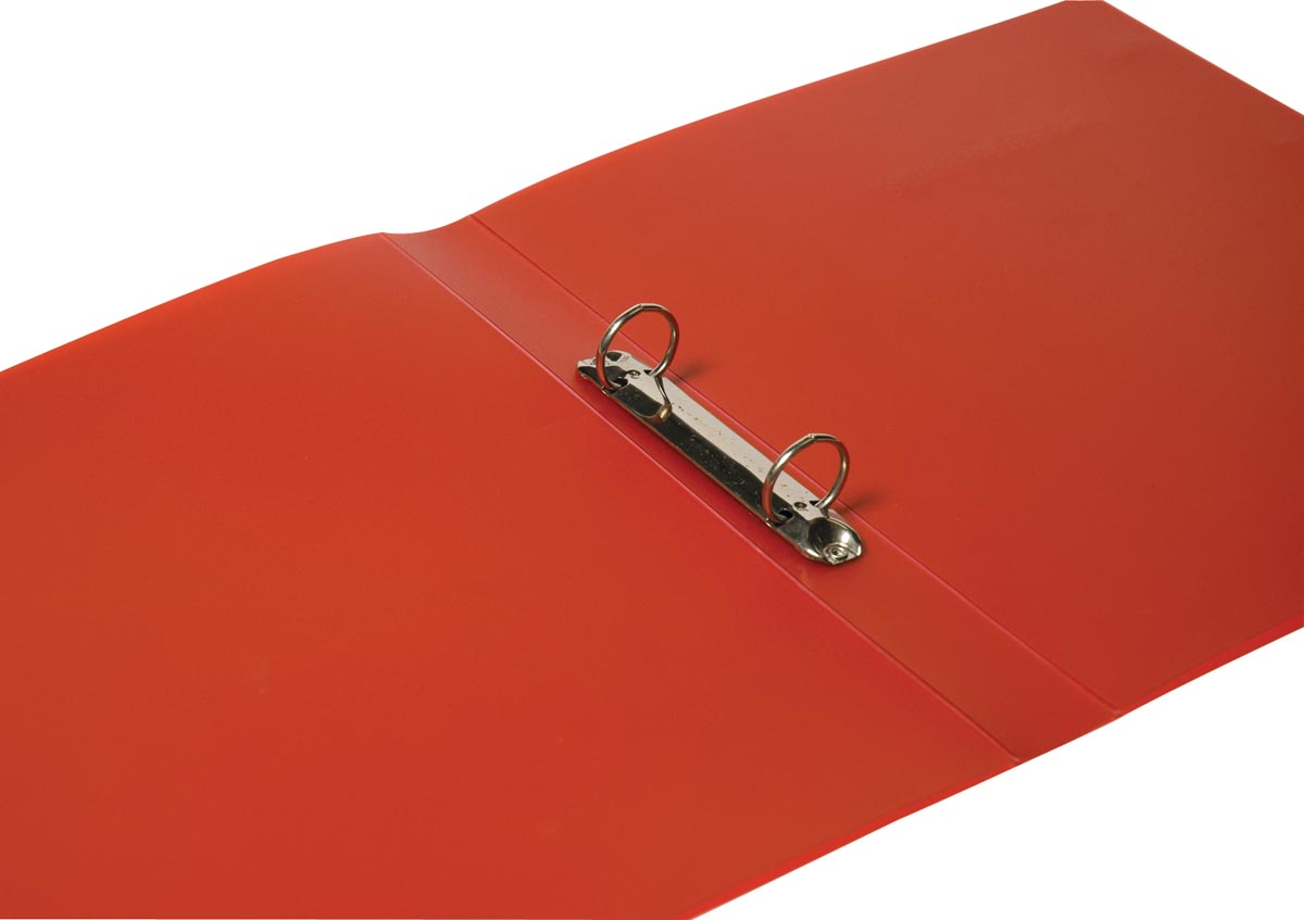 Q-CONNECT ringmap, PP, 2 ringen, 25 mm, transparant rood - Afbeelding 2
