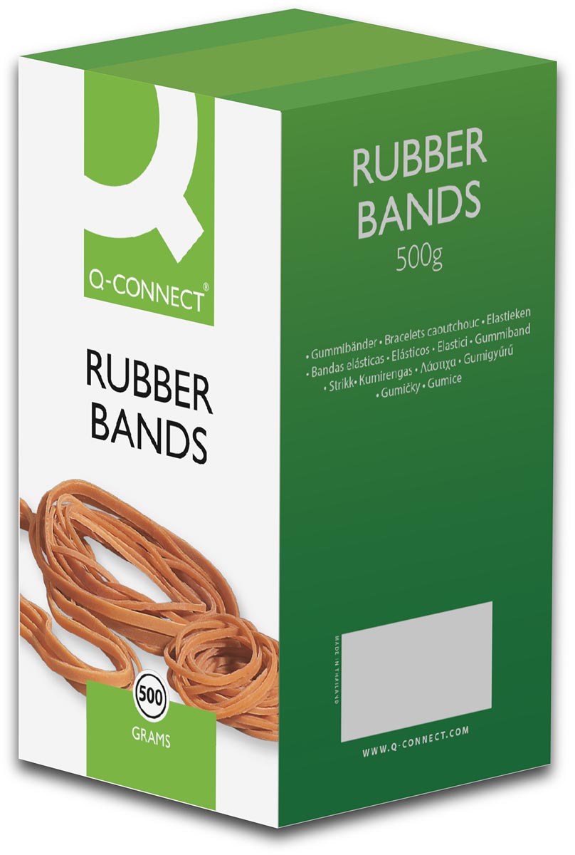 Q-CONNECT elastieken, breedte 1,5 mm, lengte 100 mm, nr 20, doos van 500 g
