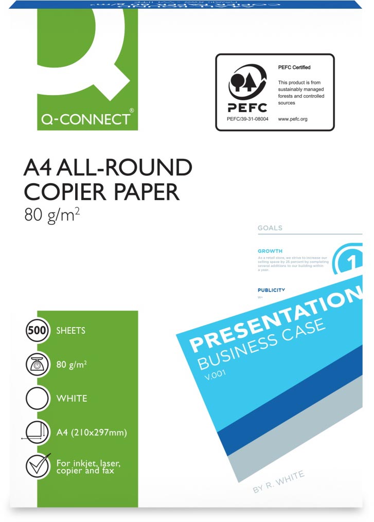 Q-CONNECT All-Round kopieerpapier, ft A4, 80 g, pak van 500 vel, wit