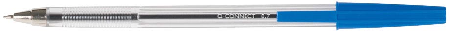 Q-CONNECT balpen, met dop, 0,7 mm, medium punt, blauw, doos van 50 stuks