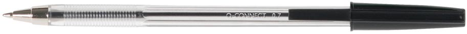 Q-CONNECT balpen, met dop, 0,7 mm, medium punt, zwart, doos van 50 stuks