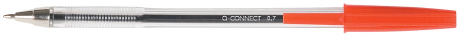 Q-CONNECT balpen, met dop, 0,7 mm, medium punt, rood, doos van 50 stuks