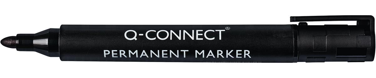 Q-CONNECT permanente marker, 2-3 mm, ronde punt, zwart