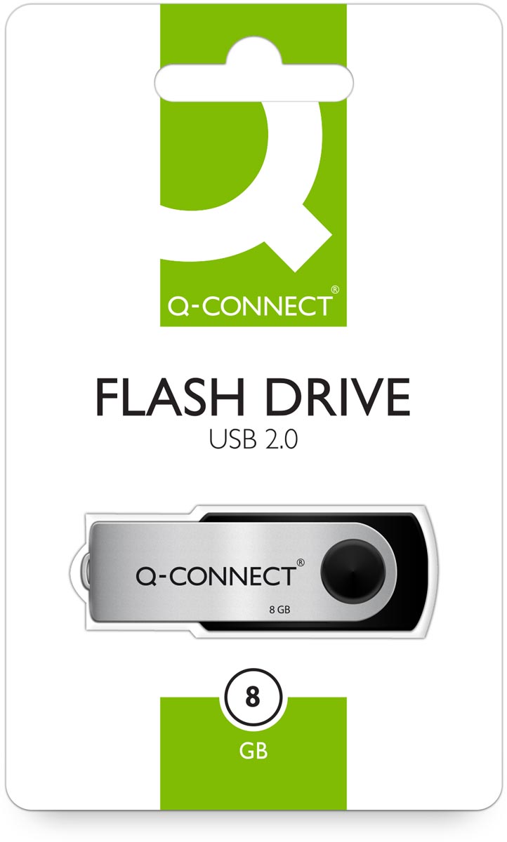 Q-CONNECT USB stick 2.0, zwart, 8 GB - Afbeelding 3