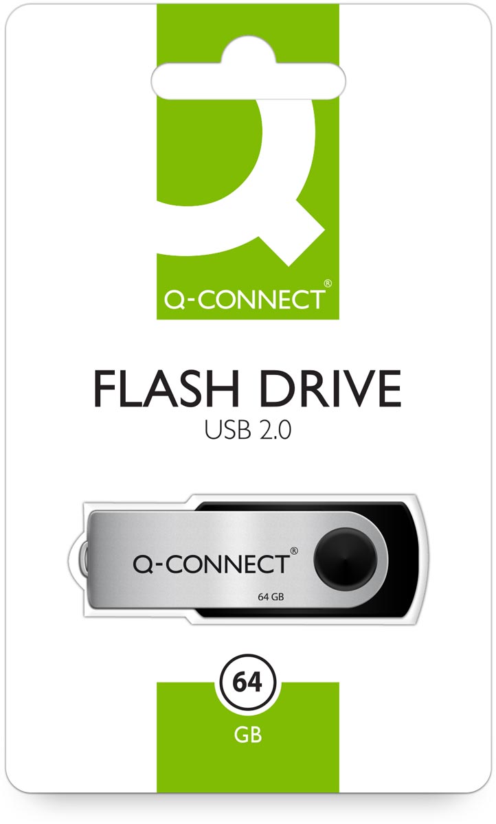 Q-CONNECT USB stick 2.0, zwart, 64 GB - Afbeelding 3