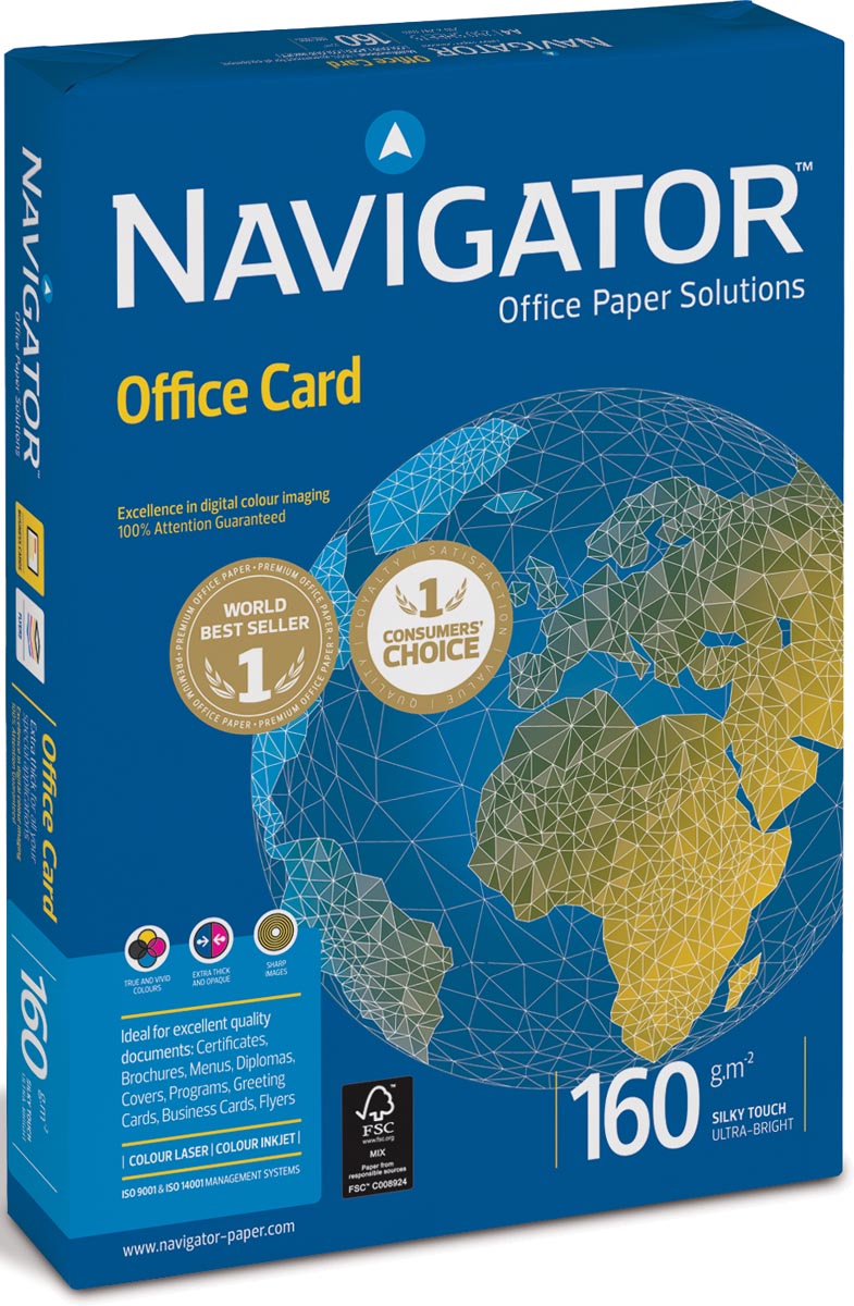 Navigator Office Card presentatiepapier ft A4, 160 g, pak van 250 vel - Afbeelding 2