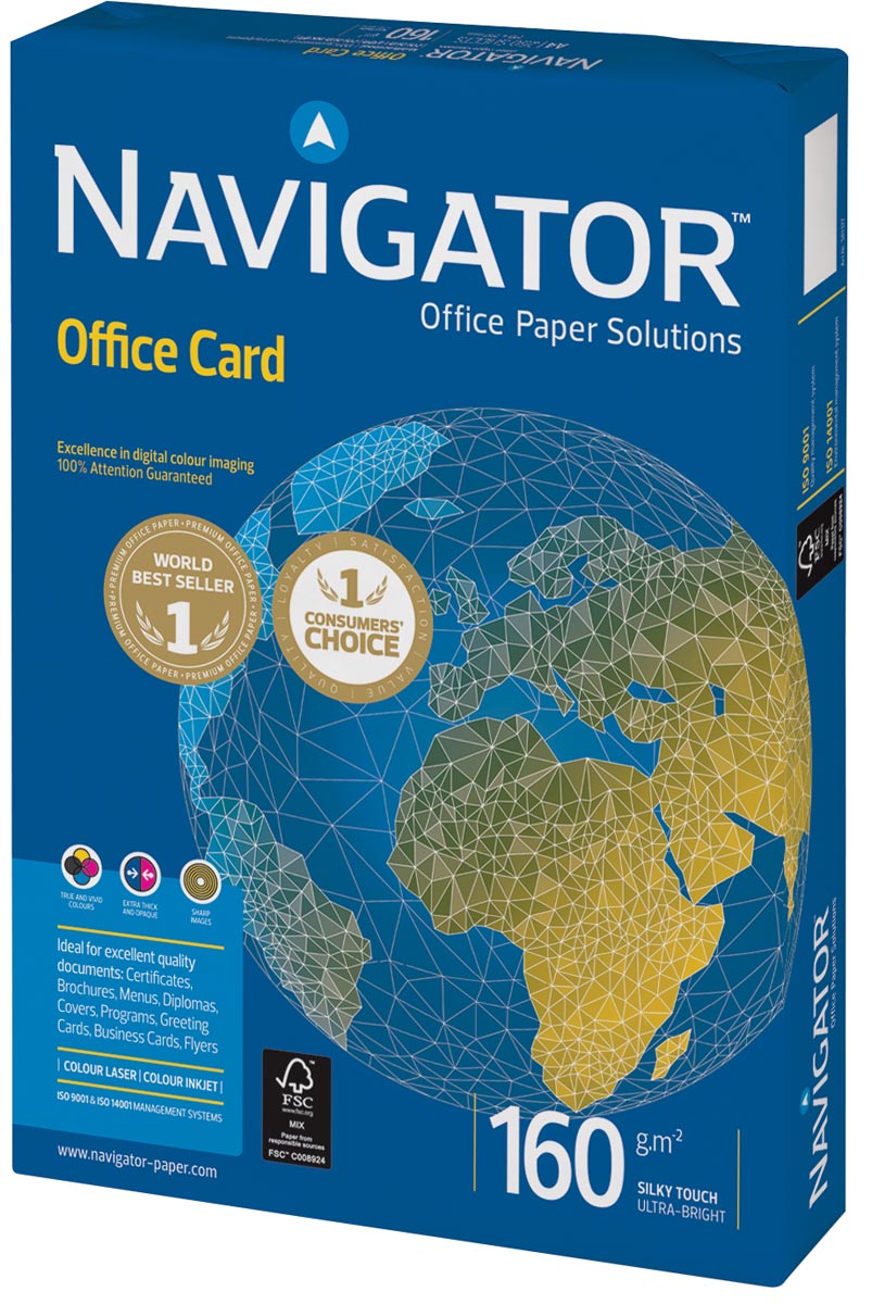 Navigator Office Card presentatiepapier ft A4, 160 g, pak van 250 vel