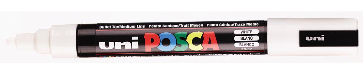 Uni POSCA paintmarker PC-5M, 1,8 – 2,5 mm, wit