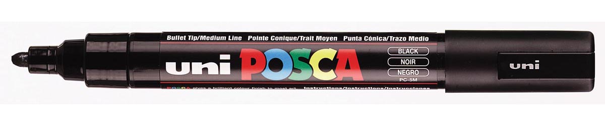Uni POSCA paintmarker PC-5M, 1,8 – 2,5 mm, zwart