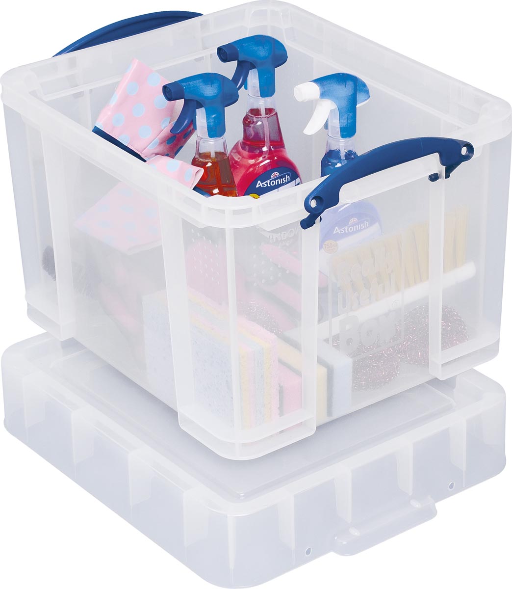 Really Useful Box opbergdoos 35 liter XL, transparant, voor het opbergen van medium LP’s