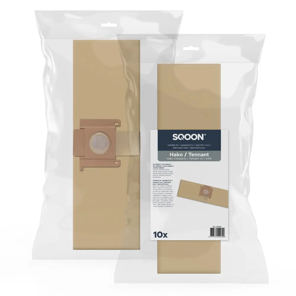 SQOON Stofzuigerzakken geschikt voor Hako Compacto 9 / Tennant papier