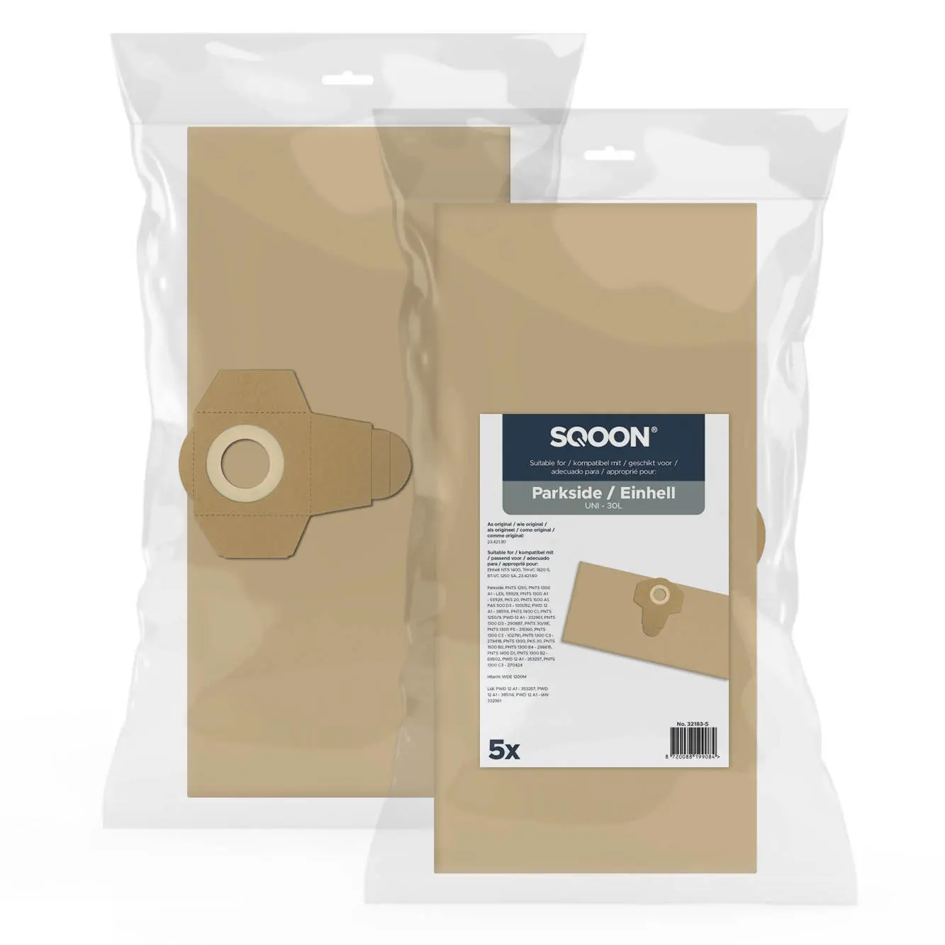 SQOON Stofzuigerzakken geschikt voor Parkside / Einhell – 20 liter