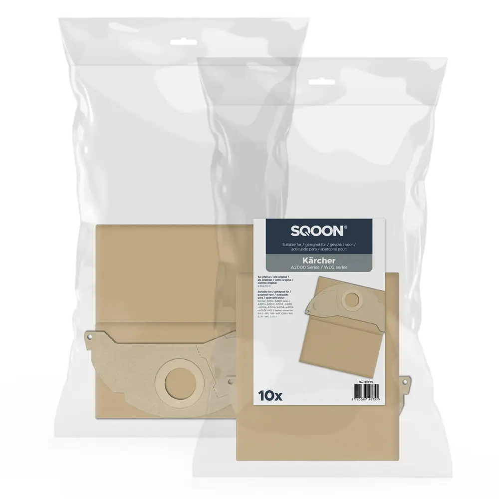 SQOON Stofzuigerzakken geschikt voor Karcher A2000 series / WD2 series