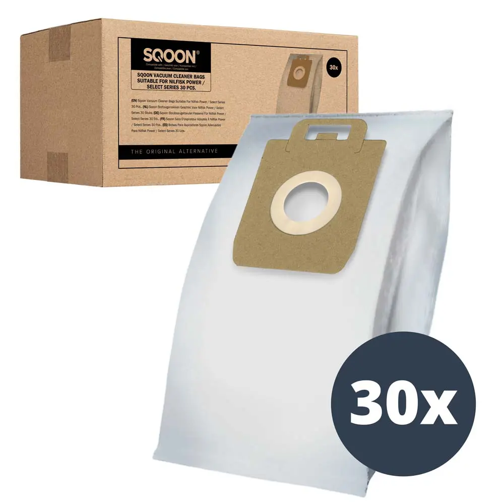 SQOON Stofzuigerzakken geschikt voor Nilfisk Power / Select Series 30 stuks