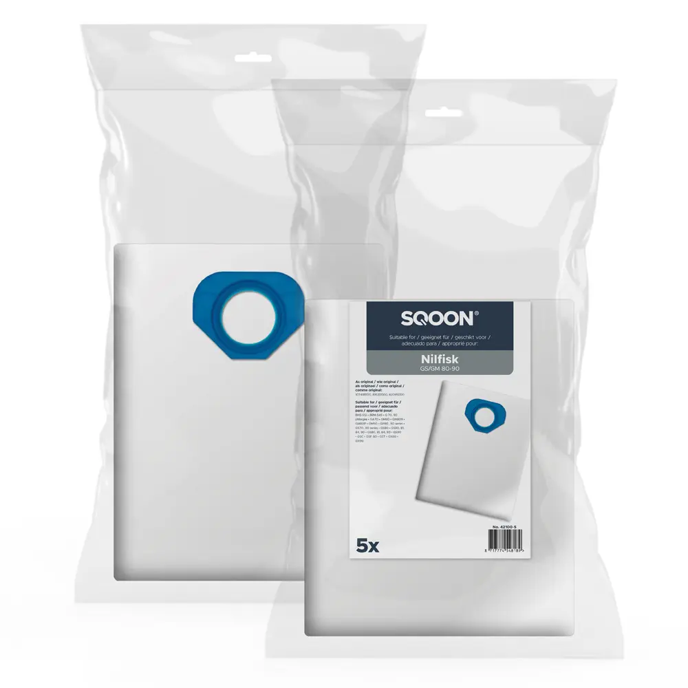SQOON Stofzuigerzakken geschikt voor Nilfisk GM80 / GM90