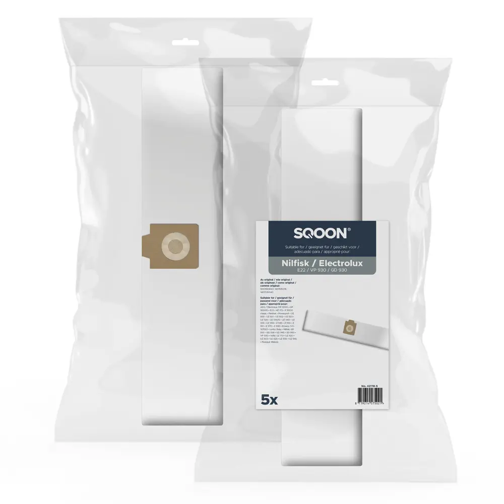 SQOON Stofzuigerzakken geschikt voor Nilfisk / Electrolux E22 VP 930 / GD 930