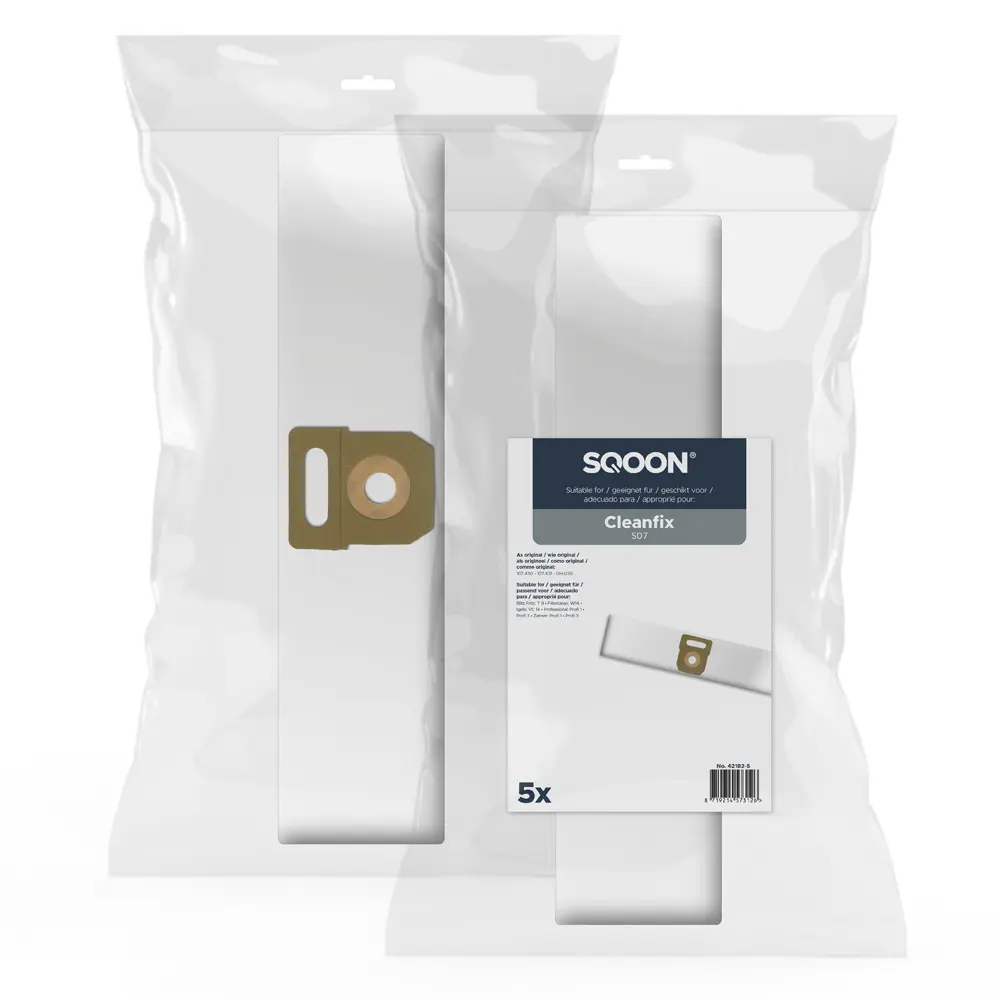 SQOON Stofzuigerzakken geschikt voor Cleanfix S07, MASTERPROFI Profi 1
