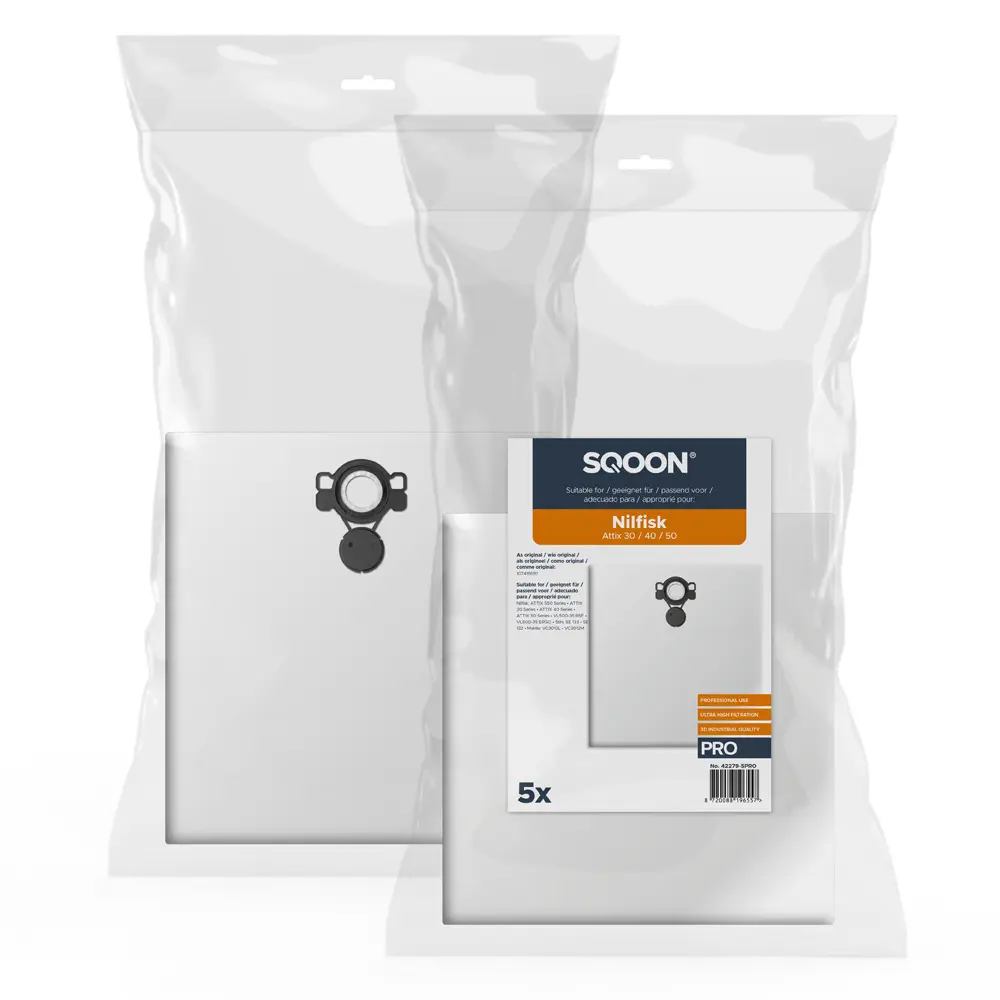 SQOON Stofzuigerzakken geschikt voor Nilfisk Attix 30 / 40 / 50 series PRO