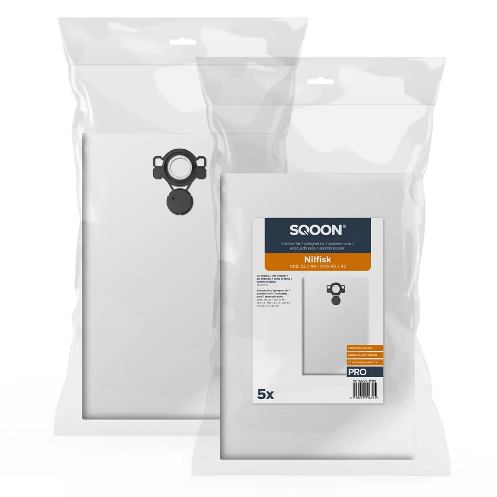 SQOON Stofzuigerzakken geschikt voor Nilfisk Attix 33 / 44 – VHS 40 / 42 PRO