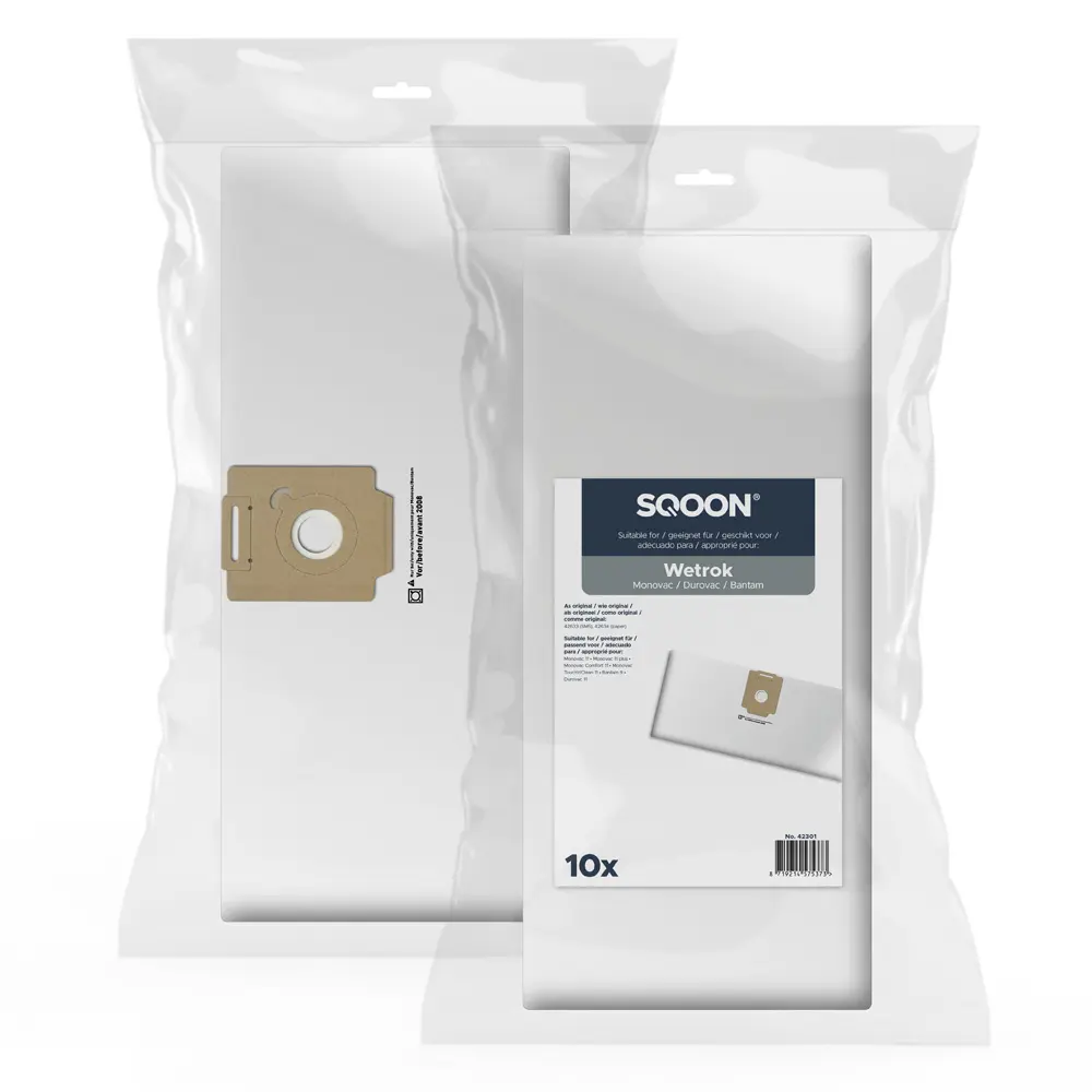 SQOON Stofzuigerzakken geschikt voor Wetrok Monovac (Comfort), Durovac 9/11 Series