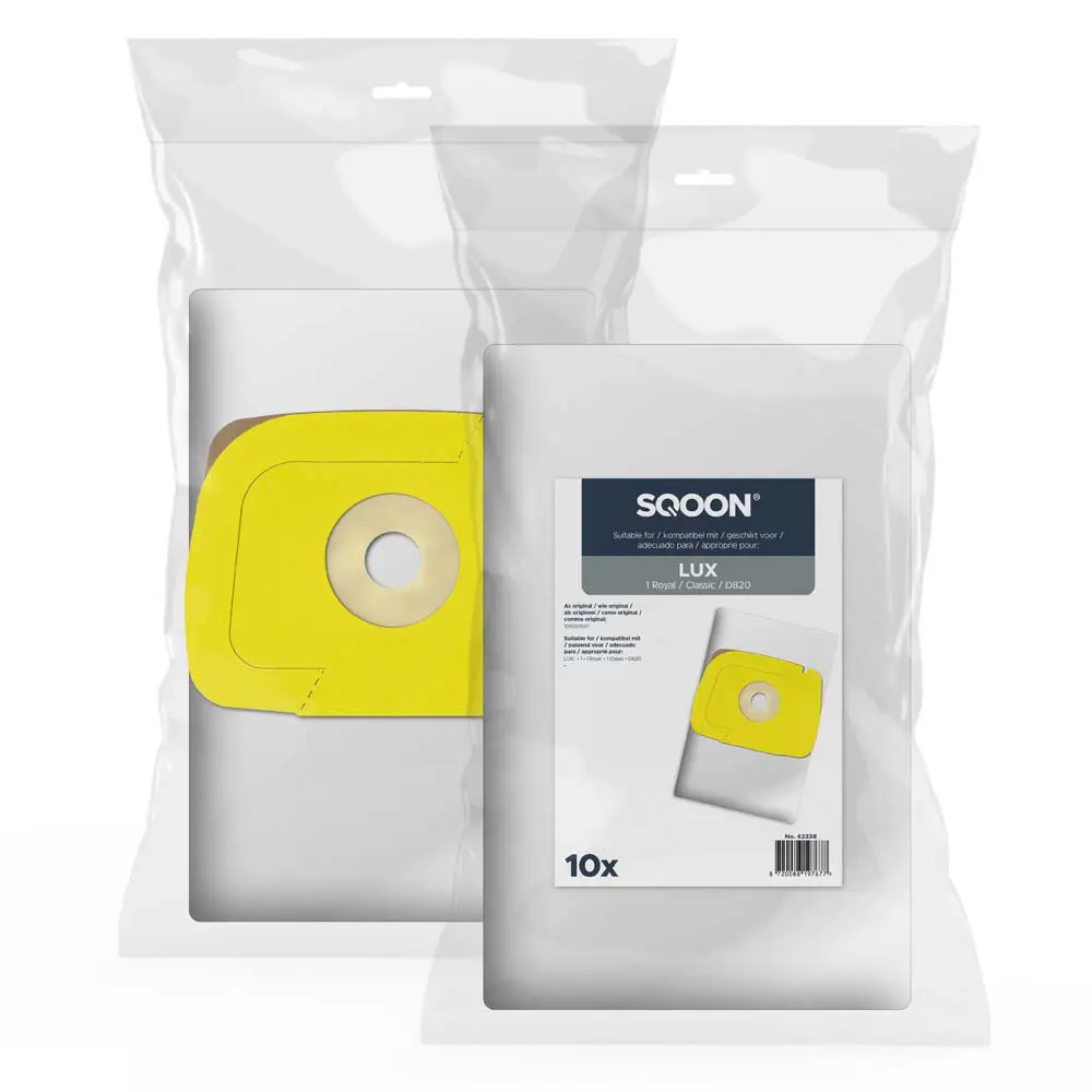 SQOON Stofzuigerzakken geschikt voor LUX 1 Royal / Classic / D820