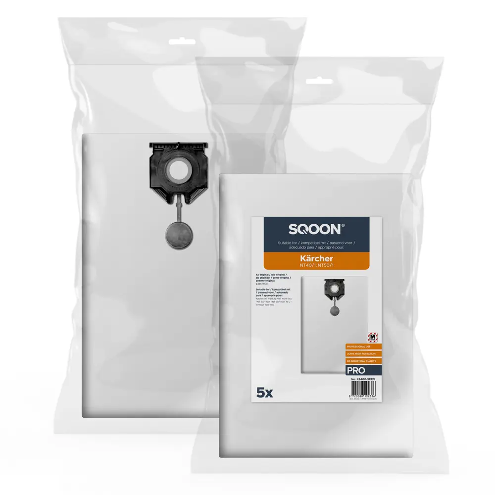 SQOON Stofzuigerzakken geschikt voor Kärcher NT40/1 – NT50/1 Series PRO