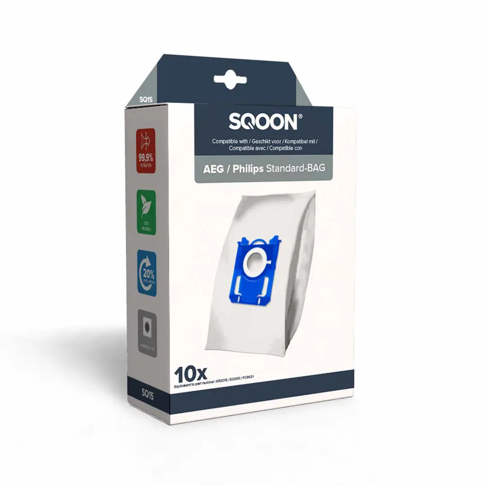 SQOON Stofzuigerzakken geschikt voor Philips Standard Bag 3-D