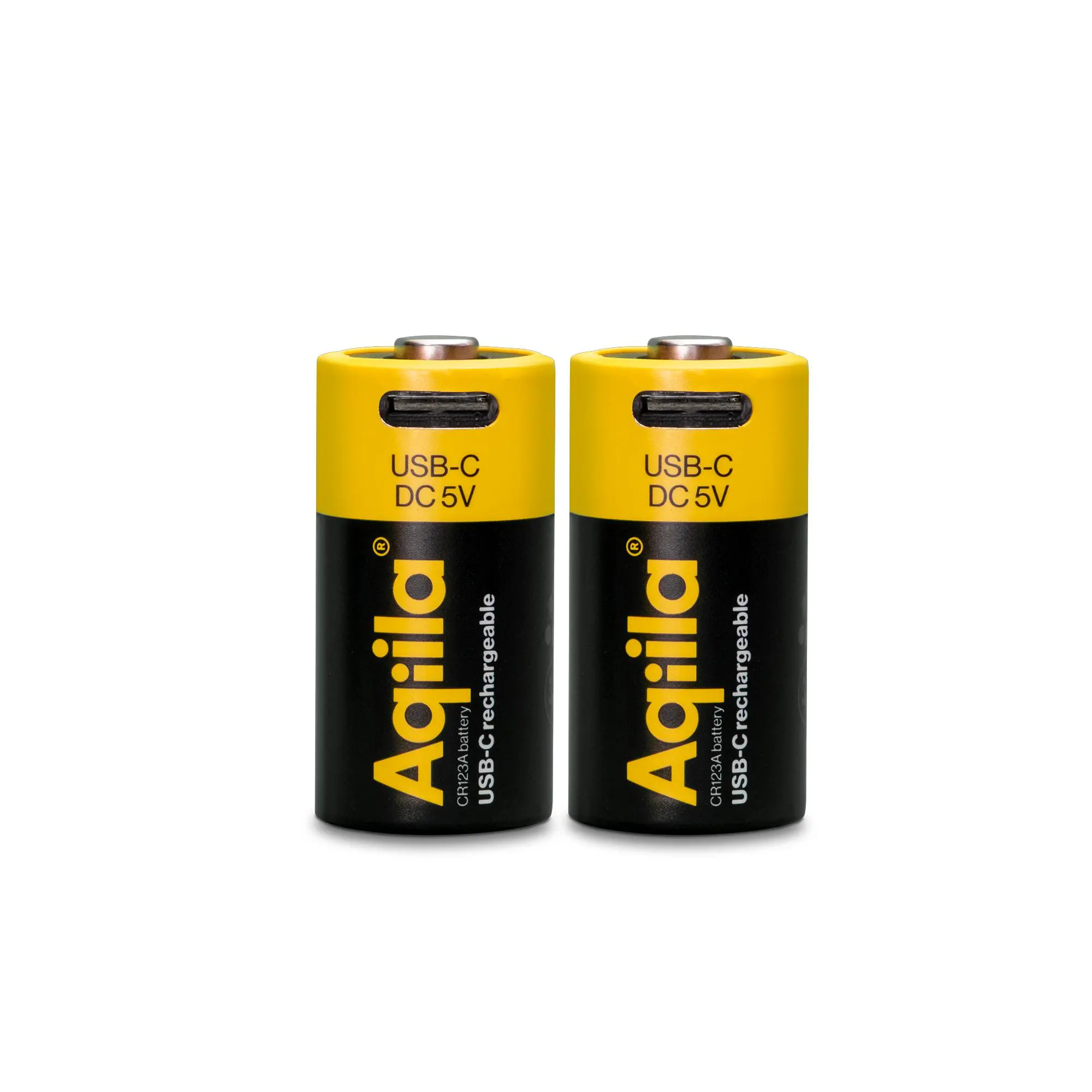 Aqiila CR123A batterij Oplaadbaar Aqiila USB-C 750 mAh Li-Ion 3V 2 stuks