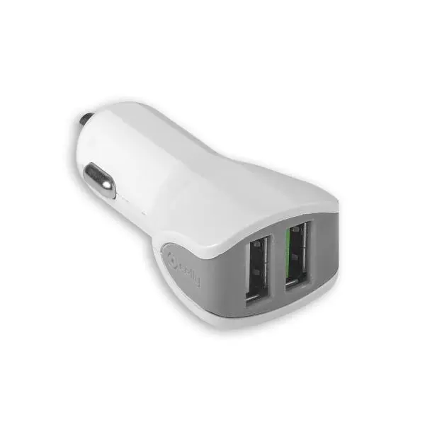 Autolader 2x USB 3,4A Wit