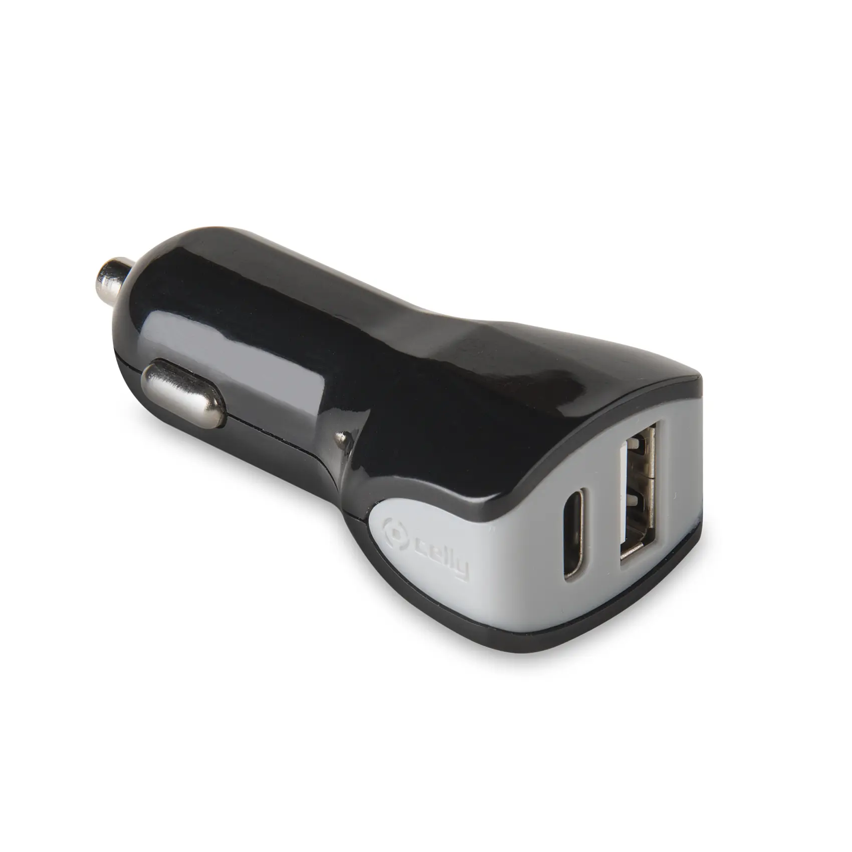 Autolader 1x USB + 1x USB-C 2,4A Zwart