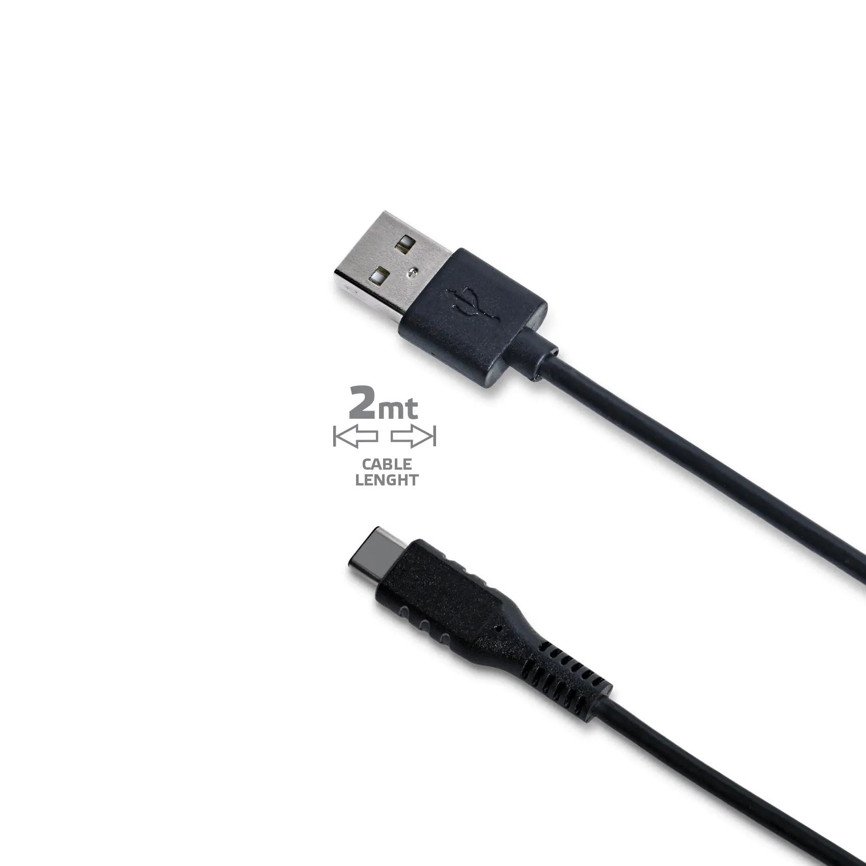 Data-/laadkabel USB-C 2m zwart