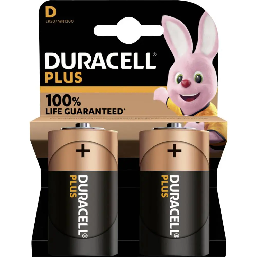 Duracell Plus Alkaline 100% D (2st)