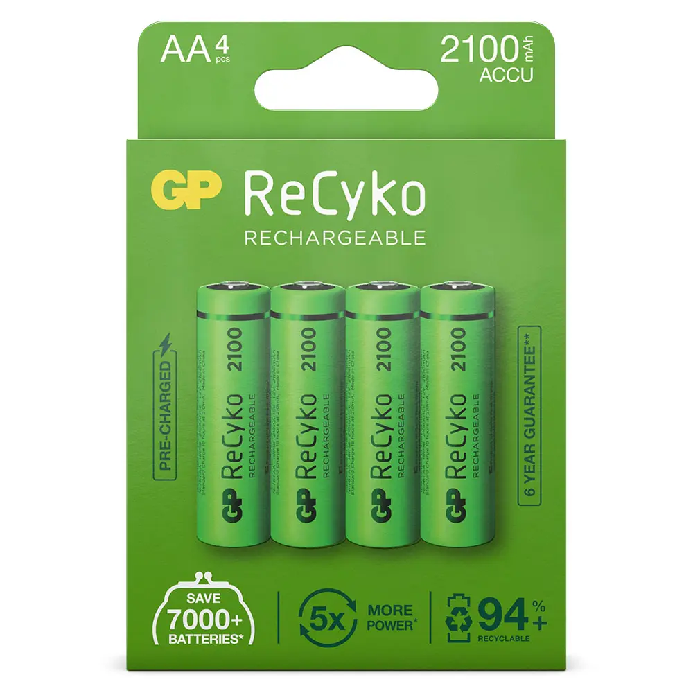 AA batterij Oplaadbaar GP NiMH 2100 mAh ReCyko 1,2V 4 stuks