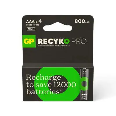 AAA batterij Oplaadbaar GP NiMH 800 mAh ReCyko Pro 1,2V 4 stuks
