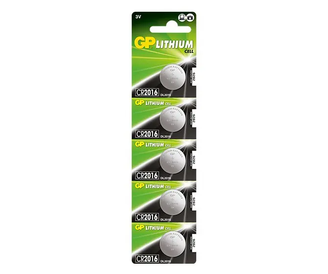 CR2016 GP Lithium knoopcel 3V 5 stuks