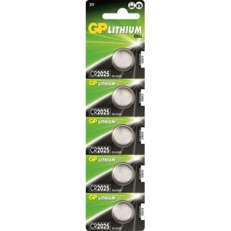 CR2025 GP Lithium knoopcel 3V 5 stuks